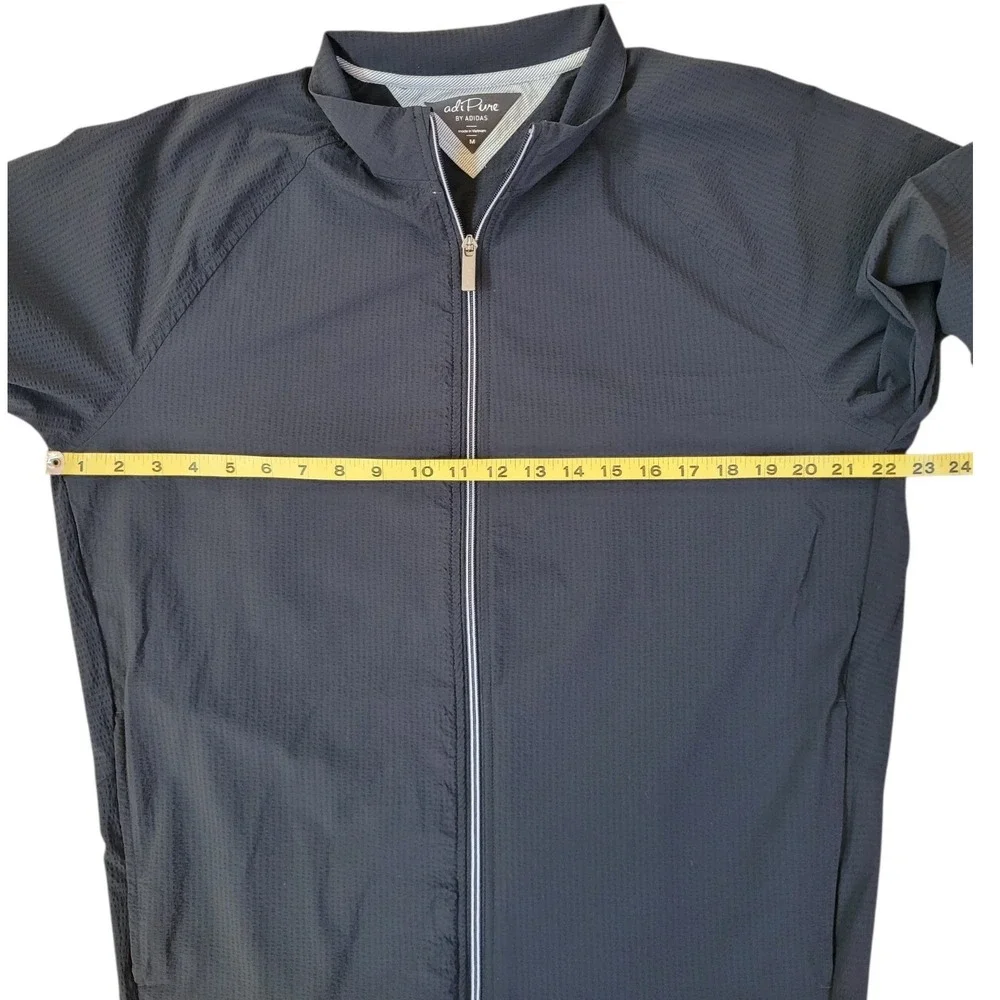 adiPure by ADIDAS M Black Full Zip Textured Golf Jacket Men SAMPLE FQ3245